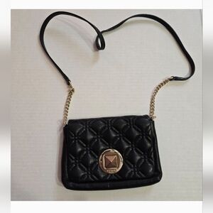Kate Spade Black Quilted Crossbody Bag w/Gold Emblem
